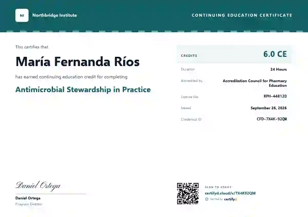 Ledger continuing education certificate template