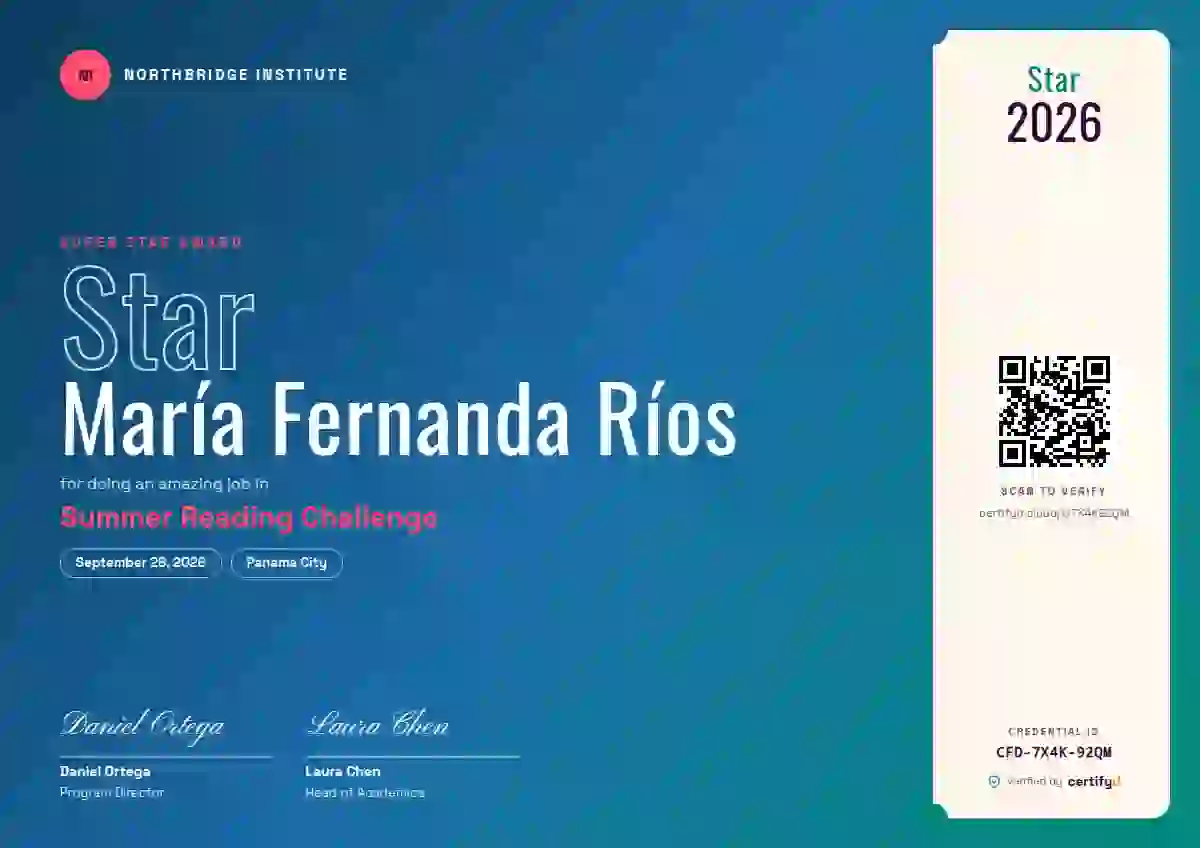 Festival Ruby Plain school and kids certificate template