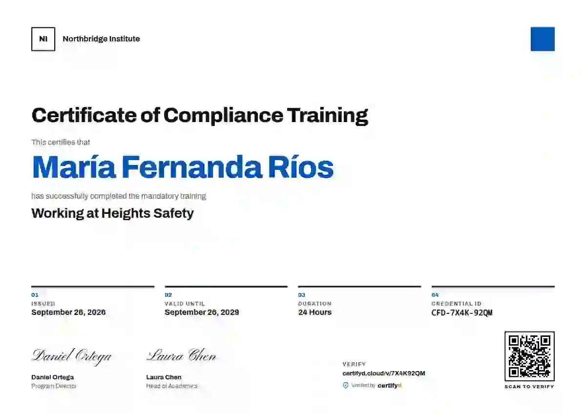 Plantilla de certificado Swiss Grid Blue de cumplimiento y seguridad