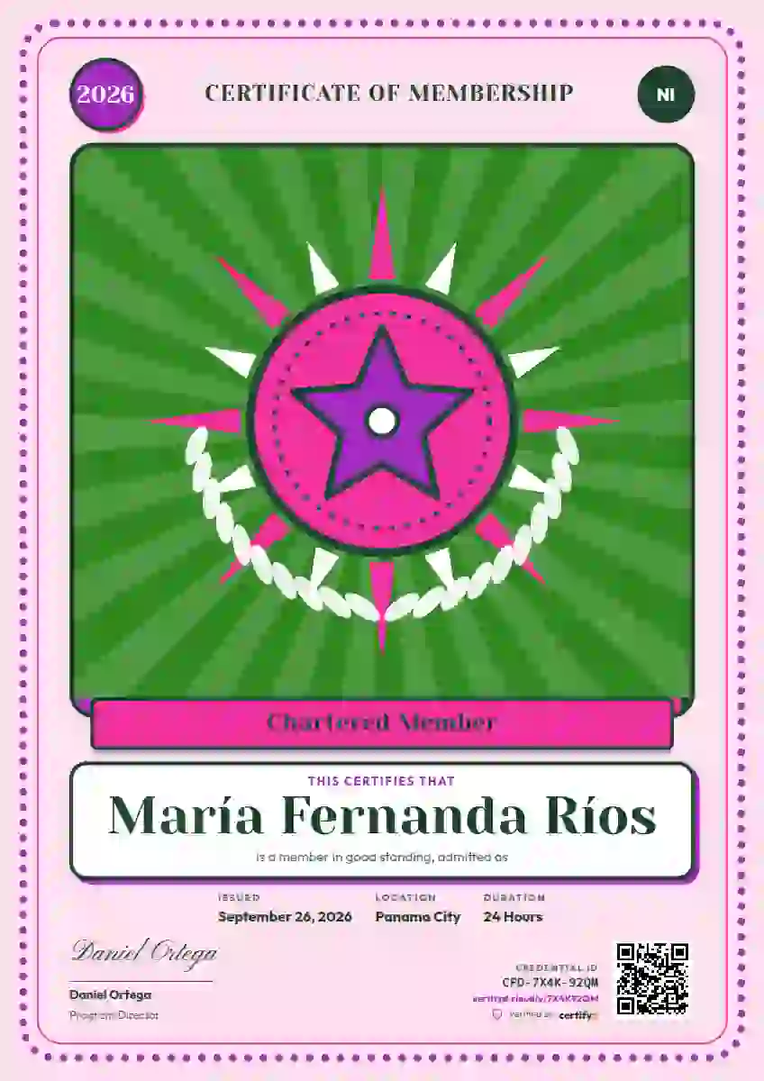 Loteria Card Orchid Dotted Frame membership certificate template