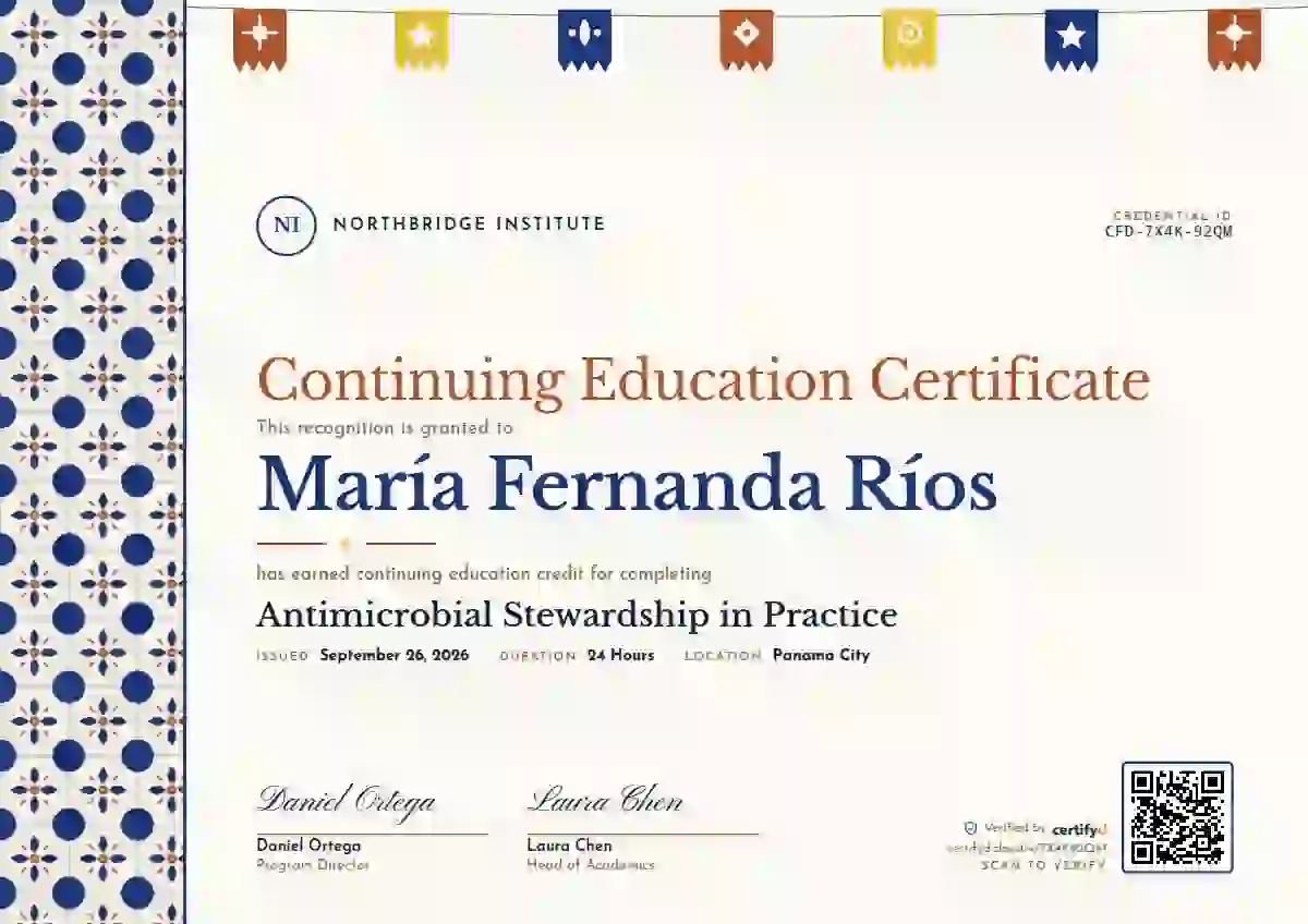 Plantilla de certificado Latin Heritage Lapis Wide Band de educación continua