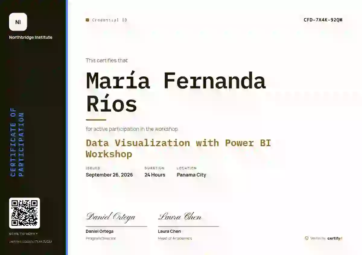 Plantilla de certificado Vertical Sidebar Marigold Narrow Side de webinar y taller