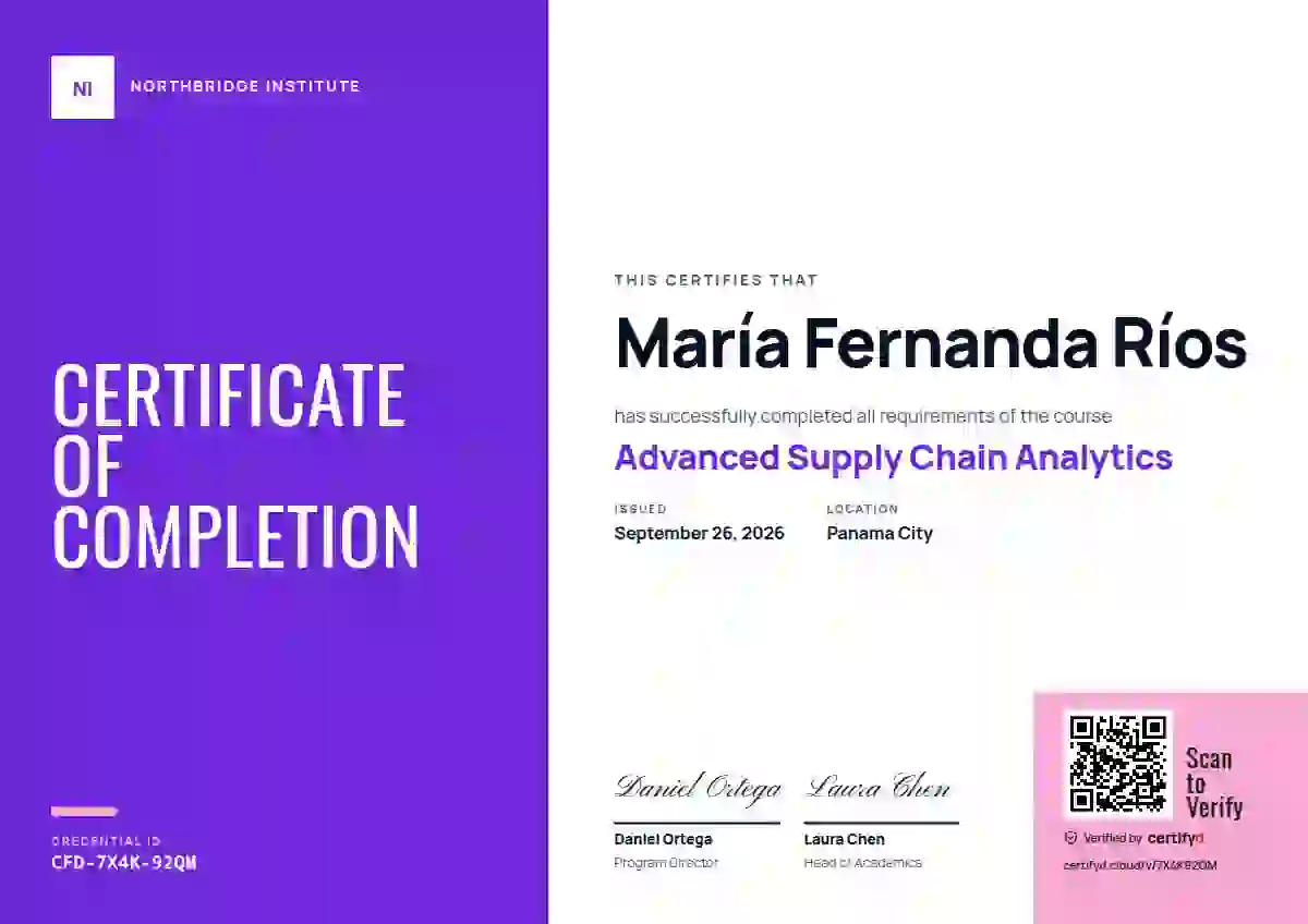 Color Block Grape No Year course completion certificate template