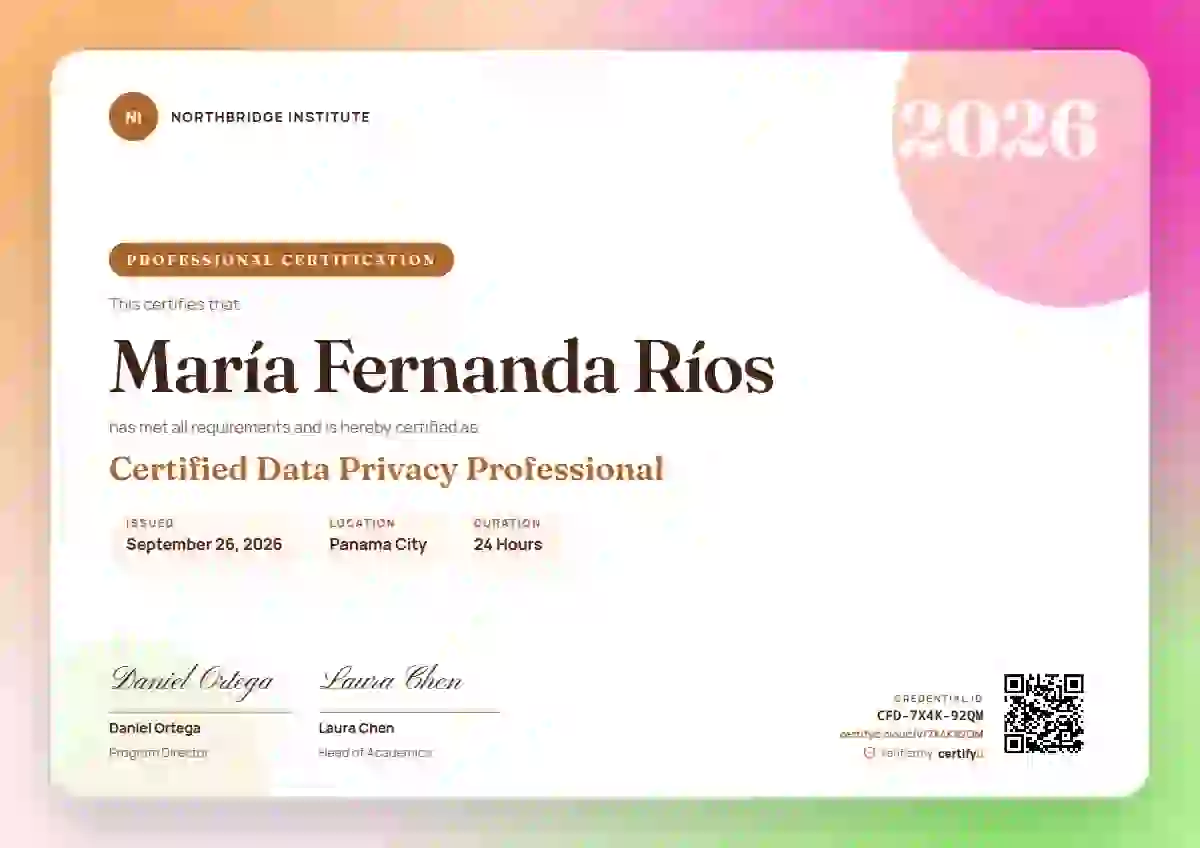 Plantilla de certificado Aurora Gradient Tangerine Faint Orb de certificación profesional