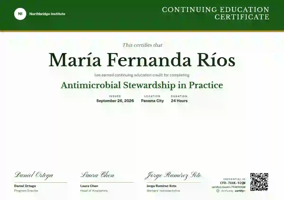 Triple Signature Meadow No Emblem continuing education certificate template