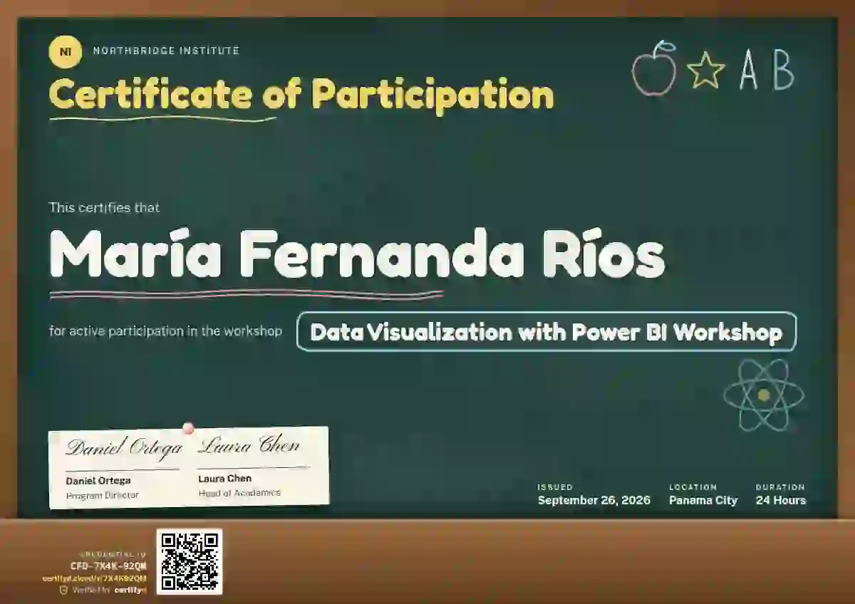 Chalkboard Marigold No Eraser webinar and workshop certificate template