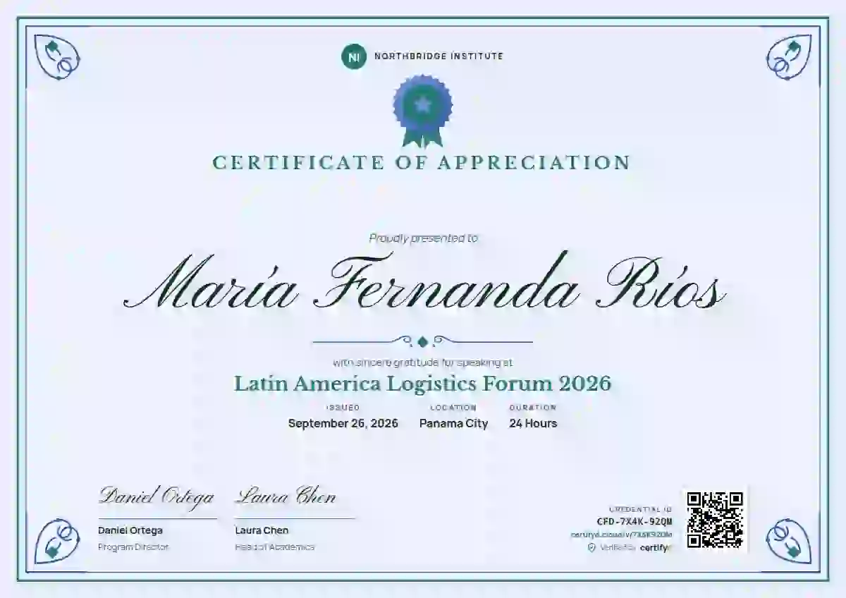 Diploma de Honor Seafoam No Laurel conference speaker certificate template