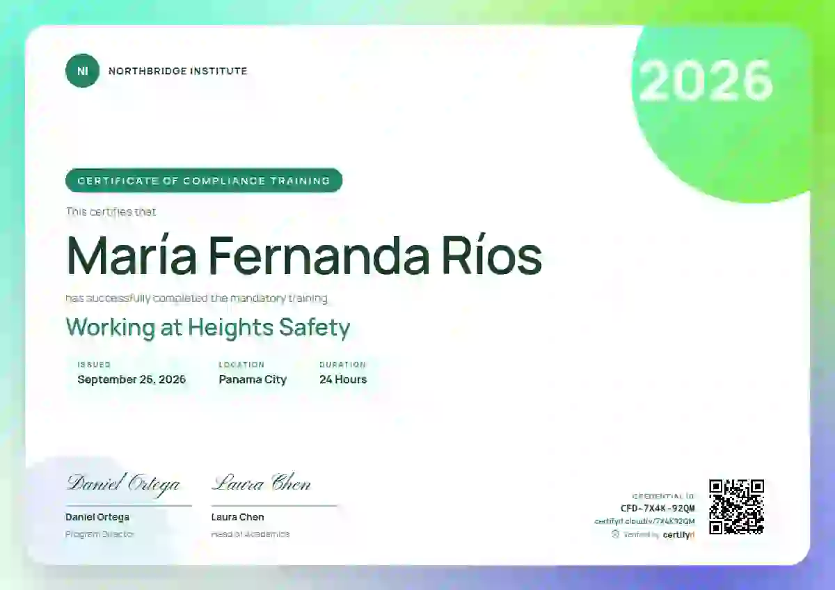 Aurora Gradient Seafoam Narrow Margin compliance and safety certificate template