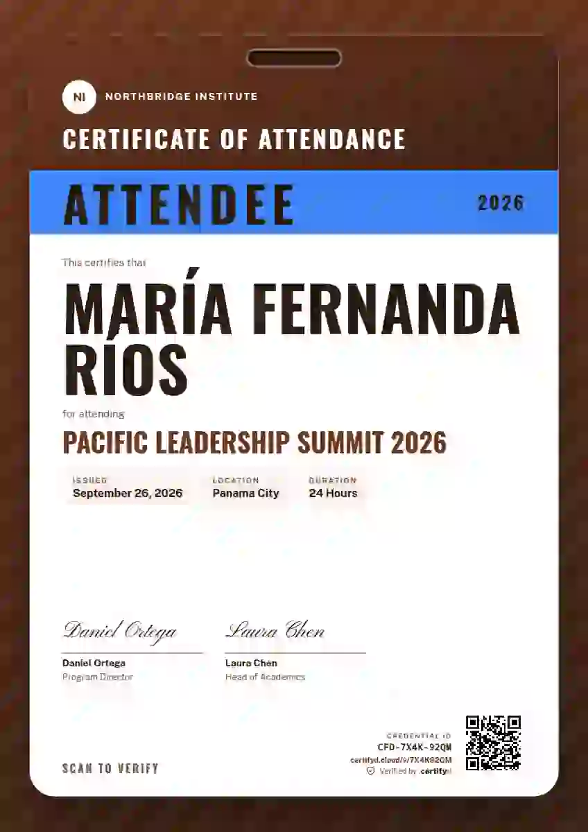 Speaker Pass Vermilion Narrow Margin event attendance certificate template