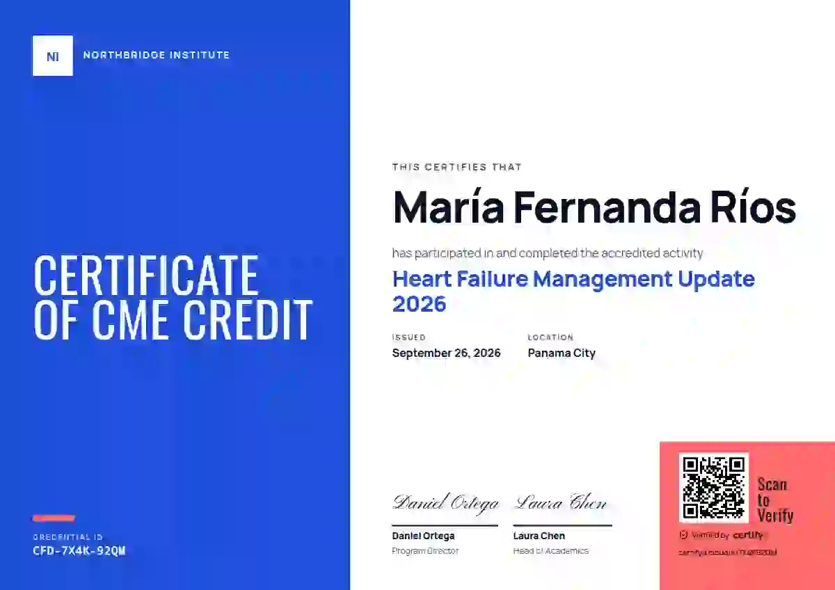 Plantilla de certificado Color Block Cobalt No Year de salud y educación médica continua