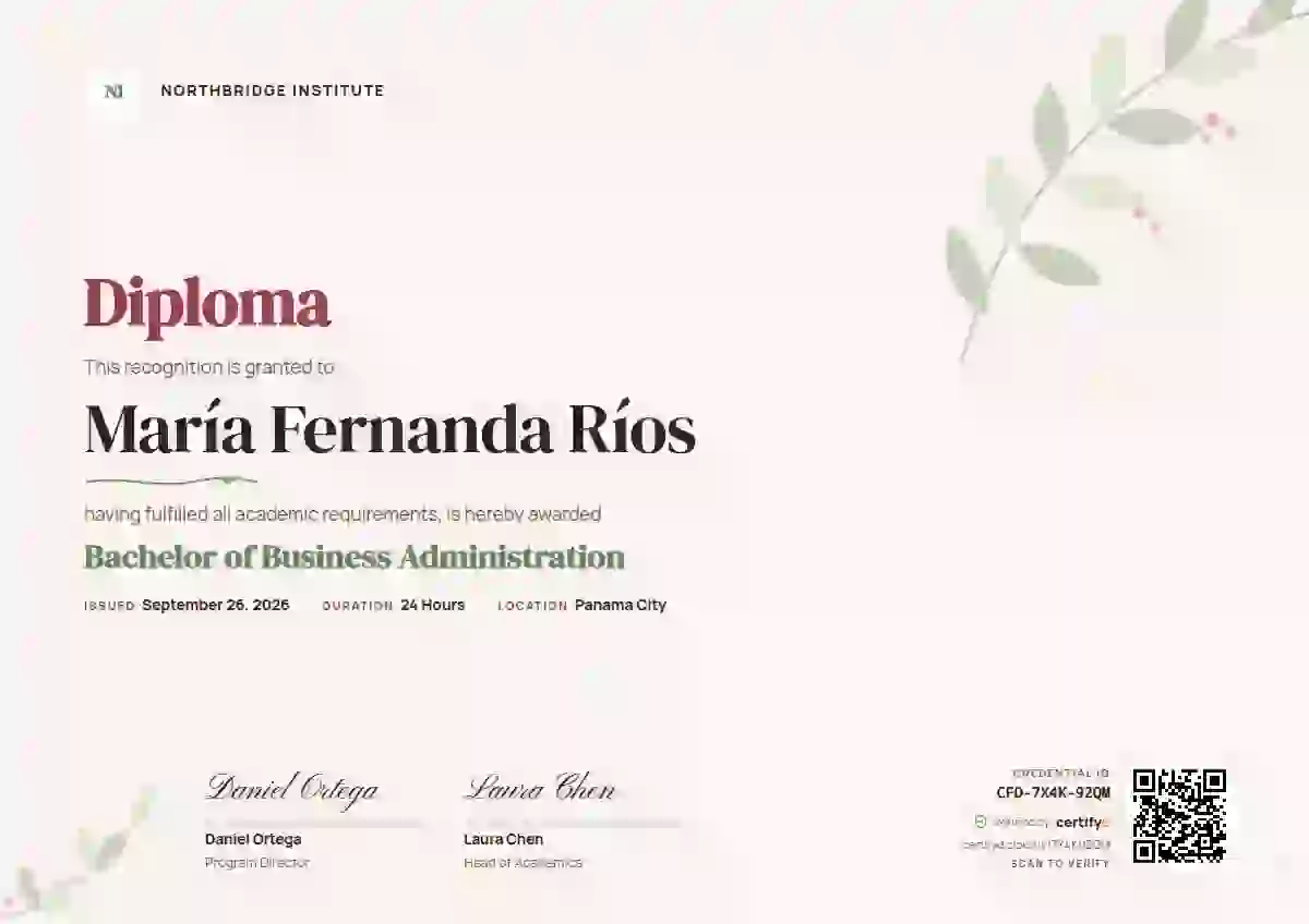 Plantilla de certificado Botanical Blush Faint Leaves de diploma académico