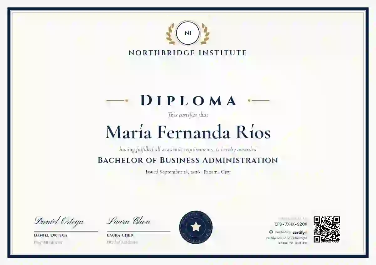 Plantilla de certificado Academic Crest Oxford de diploma académico