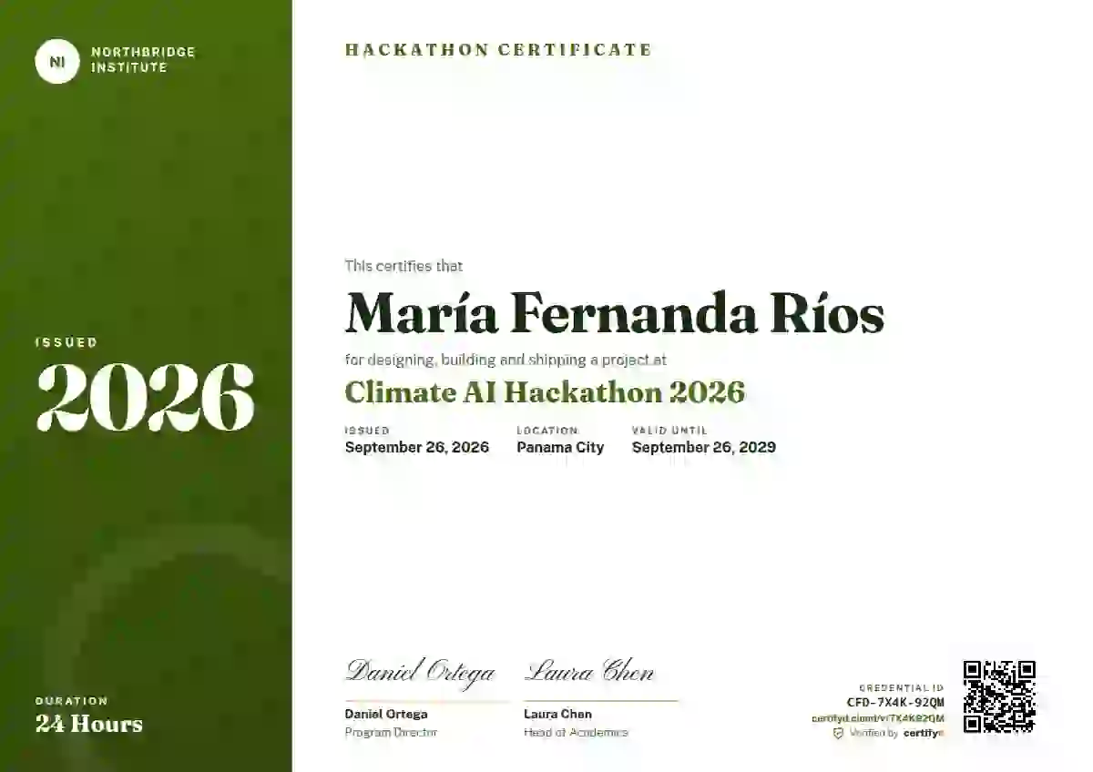 Level Ladder Lime Narrow Panel hackathon certificate template