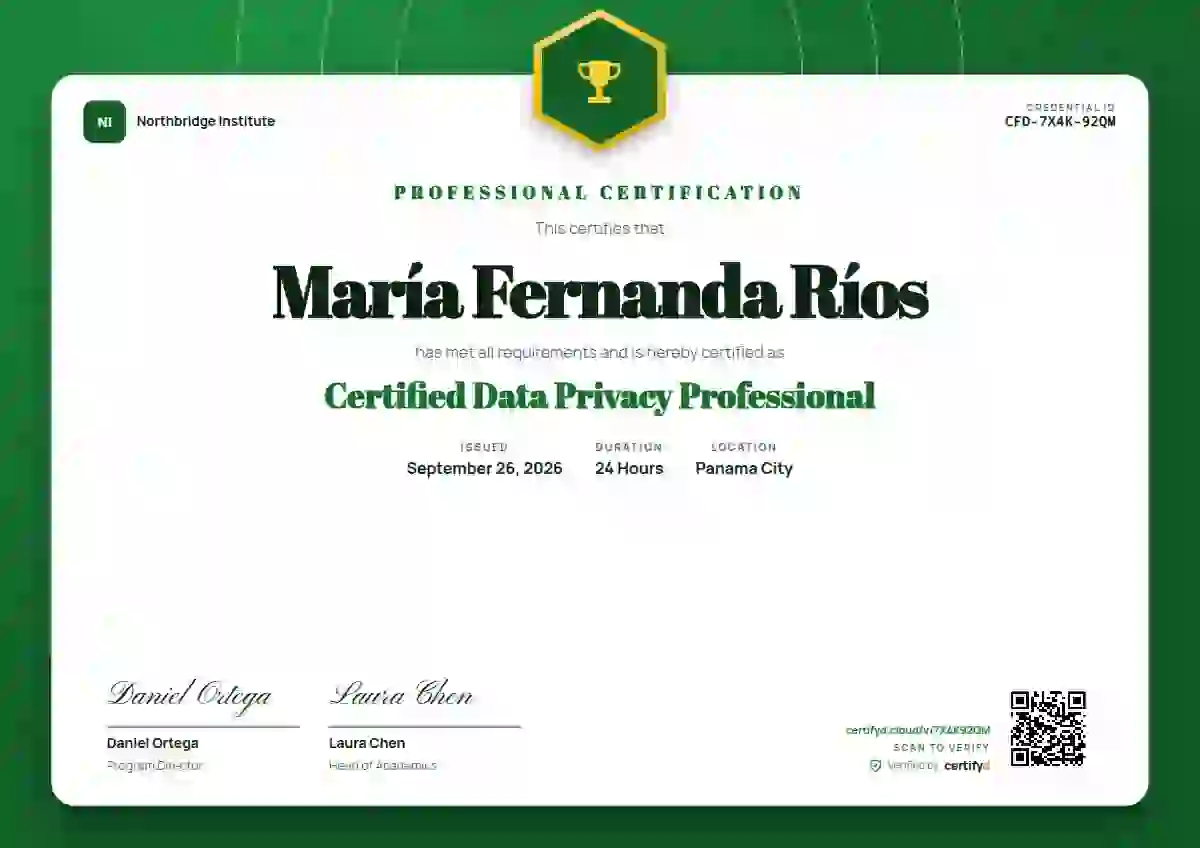 Icon Badge Forest Bold Halo professional certification certificate template