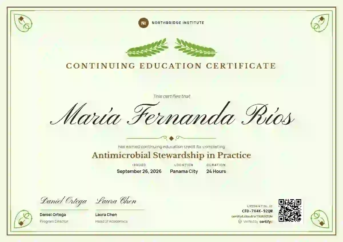 Diploma de Honor Amber No Rosette continuing education certificate template