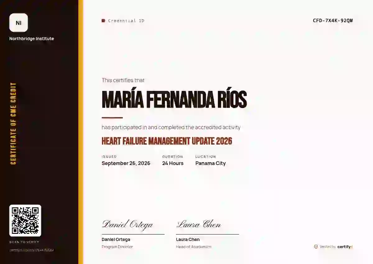 Vertical Sidebar Terracotta Bold Stripe healthcare and cme certificate template