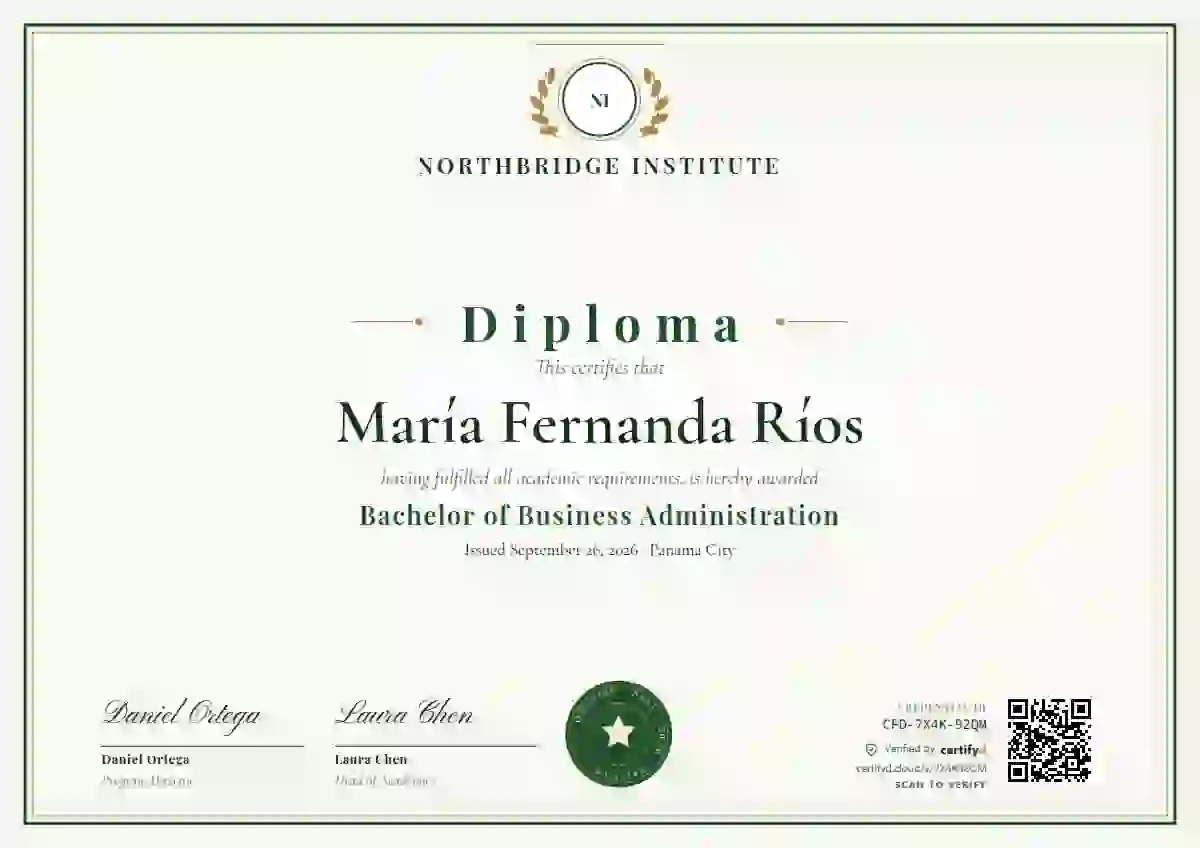 Academic Crest Forest academic diploma certificate template