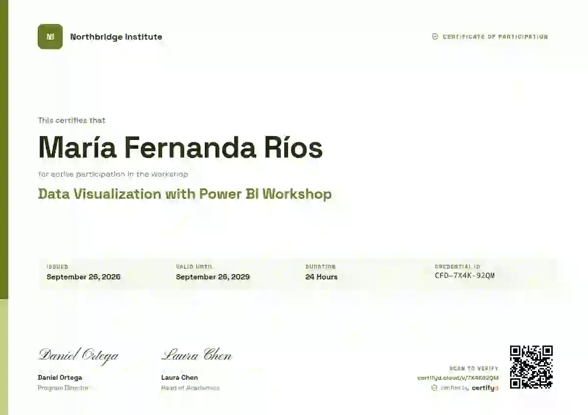 Corporate Clean Lime No Rings webinar and workshop certificate template