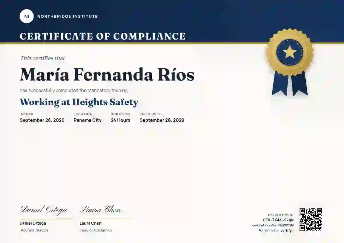 Seal Masthead Azure Short Band compliance and safety certificate template