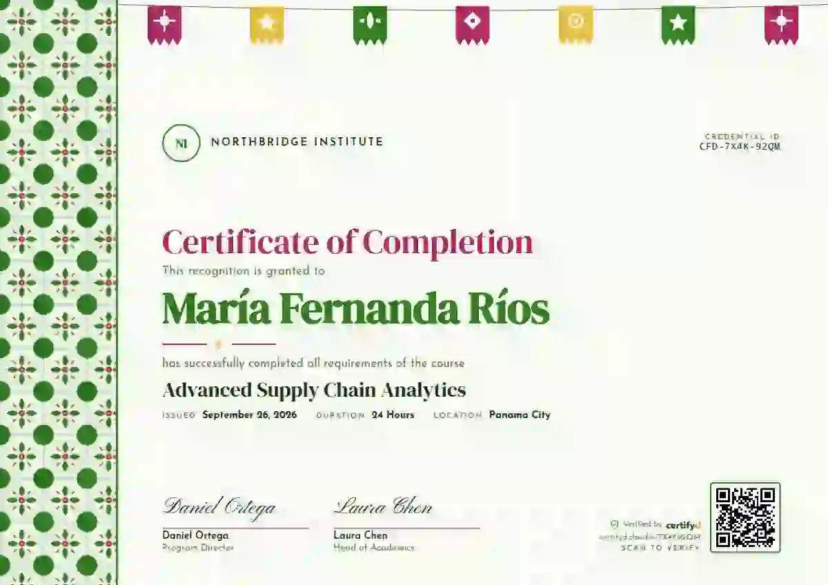 Latin Heritage Soft Fern Wide Band course completion certificate template