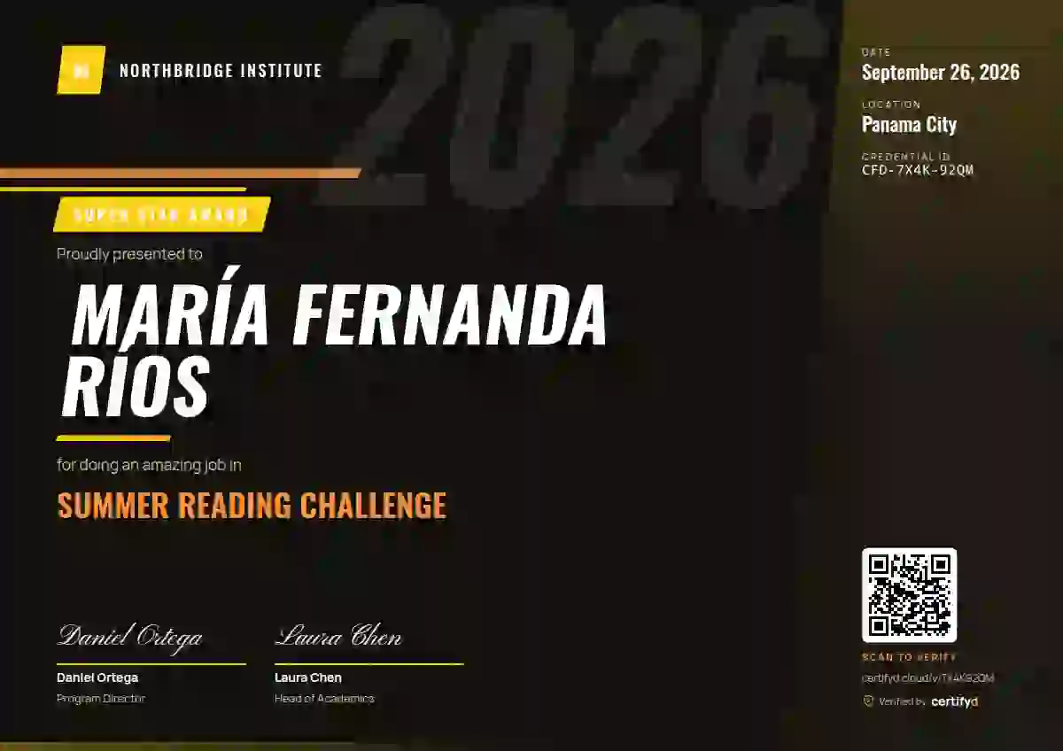 Plantilla de certificado Sports Dynamic Gold Bold Stripes de escuela y niños