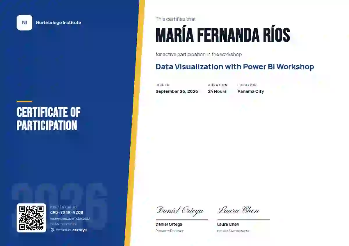 Split Panel Cobalt Shallow Cut webinar and workshop certificate template