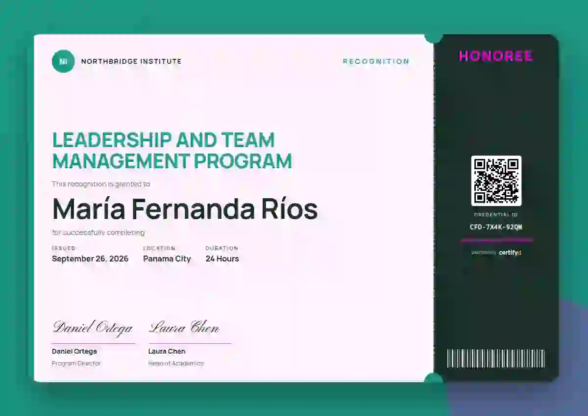 Plantilla de certificado Workshop Ticket Seafoam Narrow Stub de latinoamérica