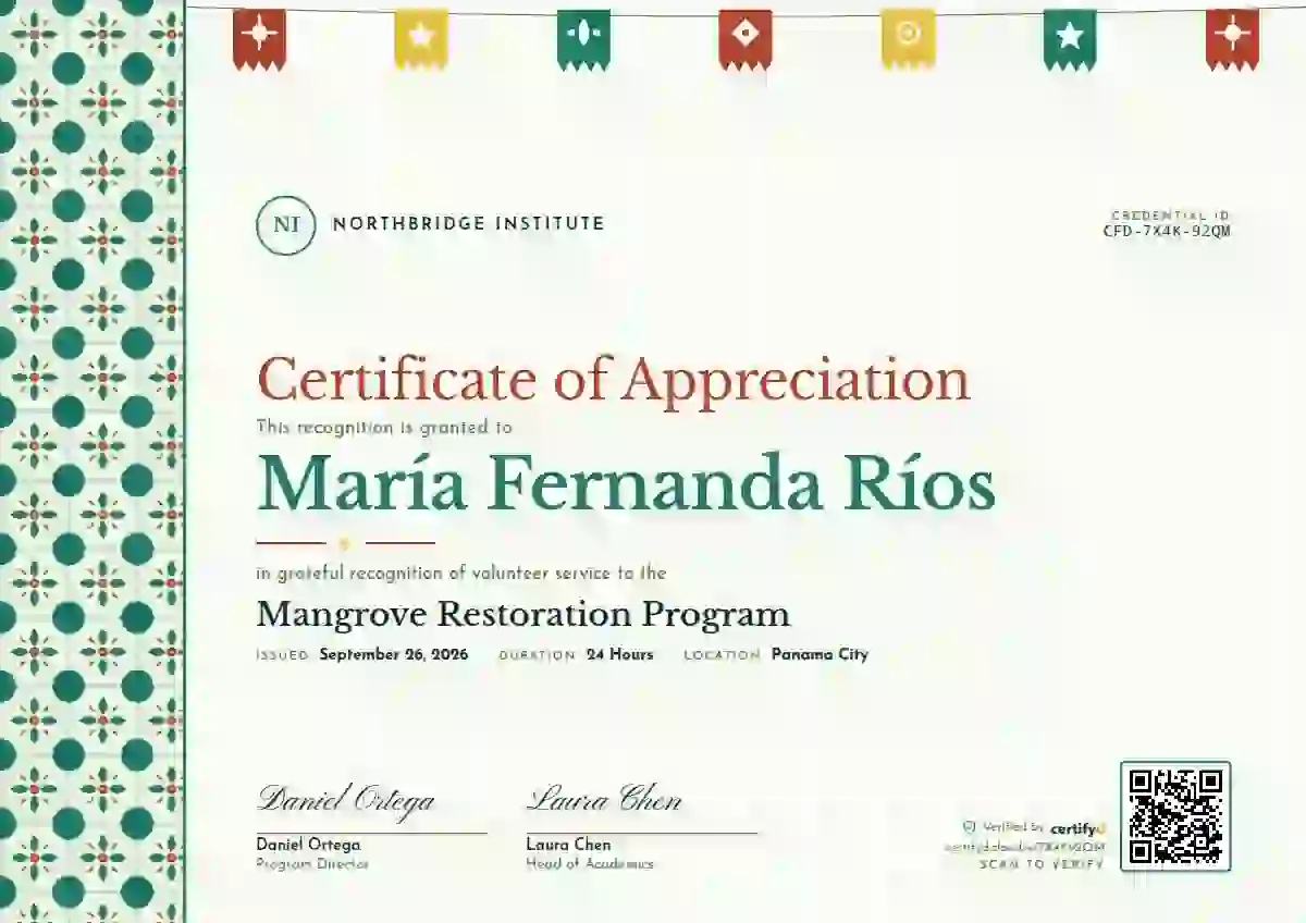 Latin Heritage Agave Wide Band volunteer appreciation certificate template