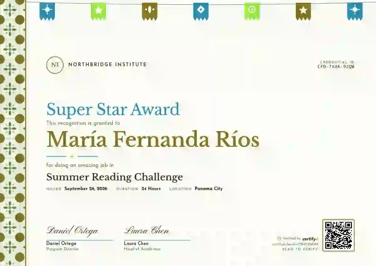 Plantilla de certificado Latin Heritage Soft Marigold Slim Band de escuela y niños