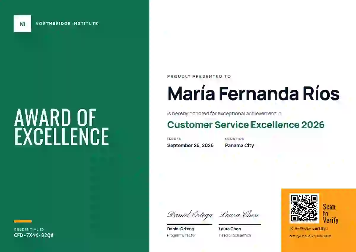 Color Block Green awards and achievement certificate template
