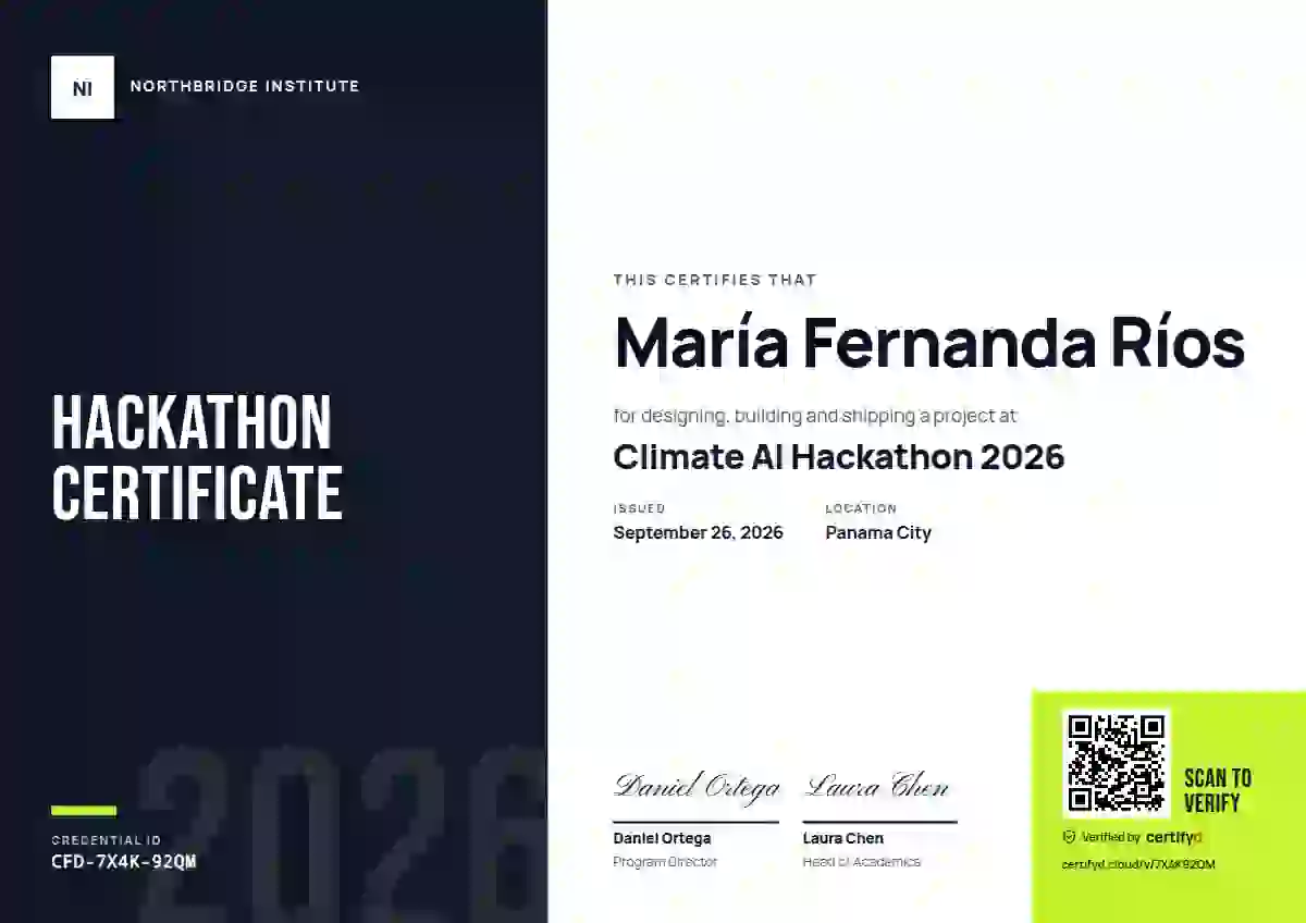 Color Block Noir hackathon certificate template