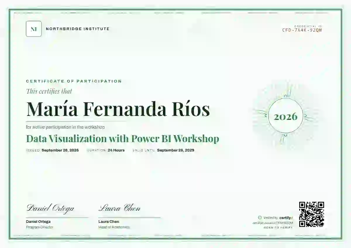 Guilloche Forest Thin Frame webinar and workshop certificate template