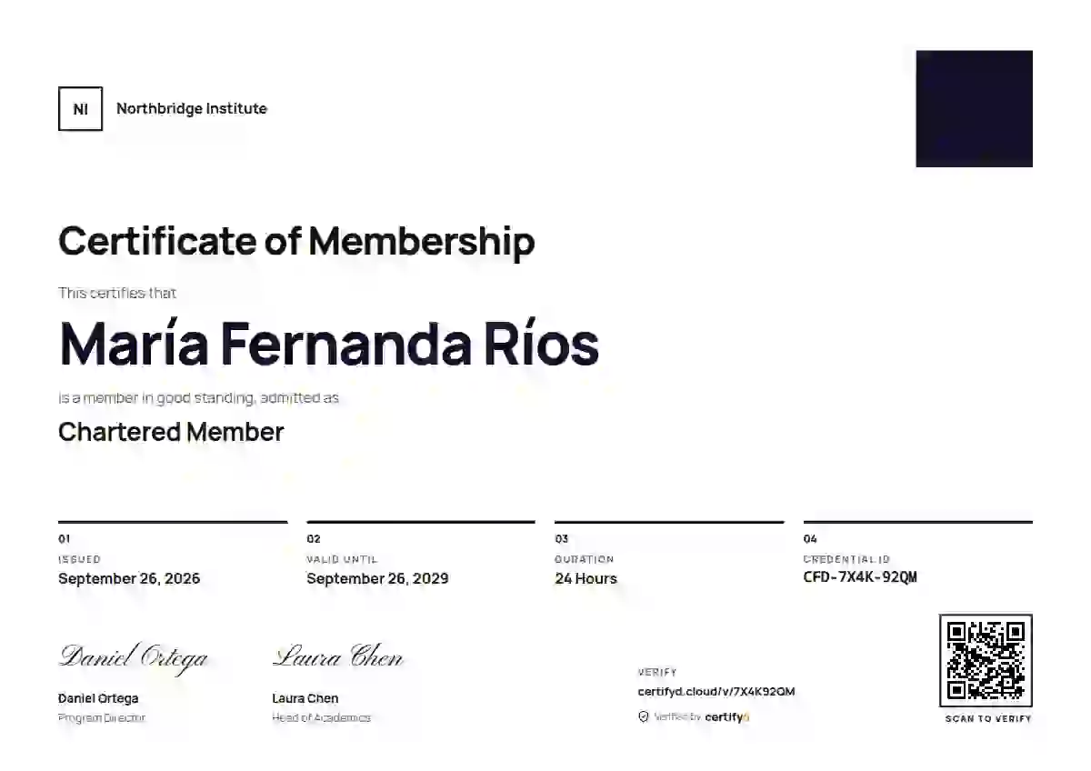 Swiss Grid Ultramarine Huge Square membership certificate template