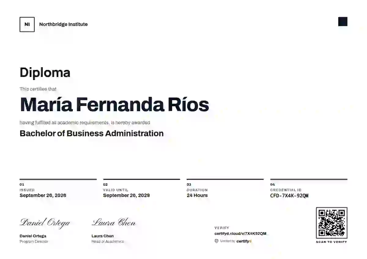 Swiss Grid Mono Small Square academic diploma certificate template