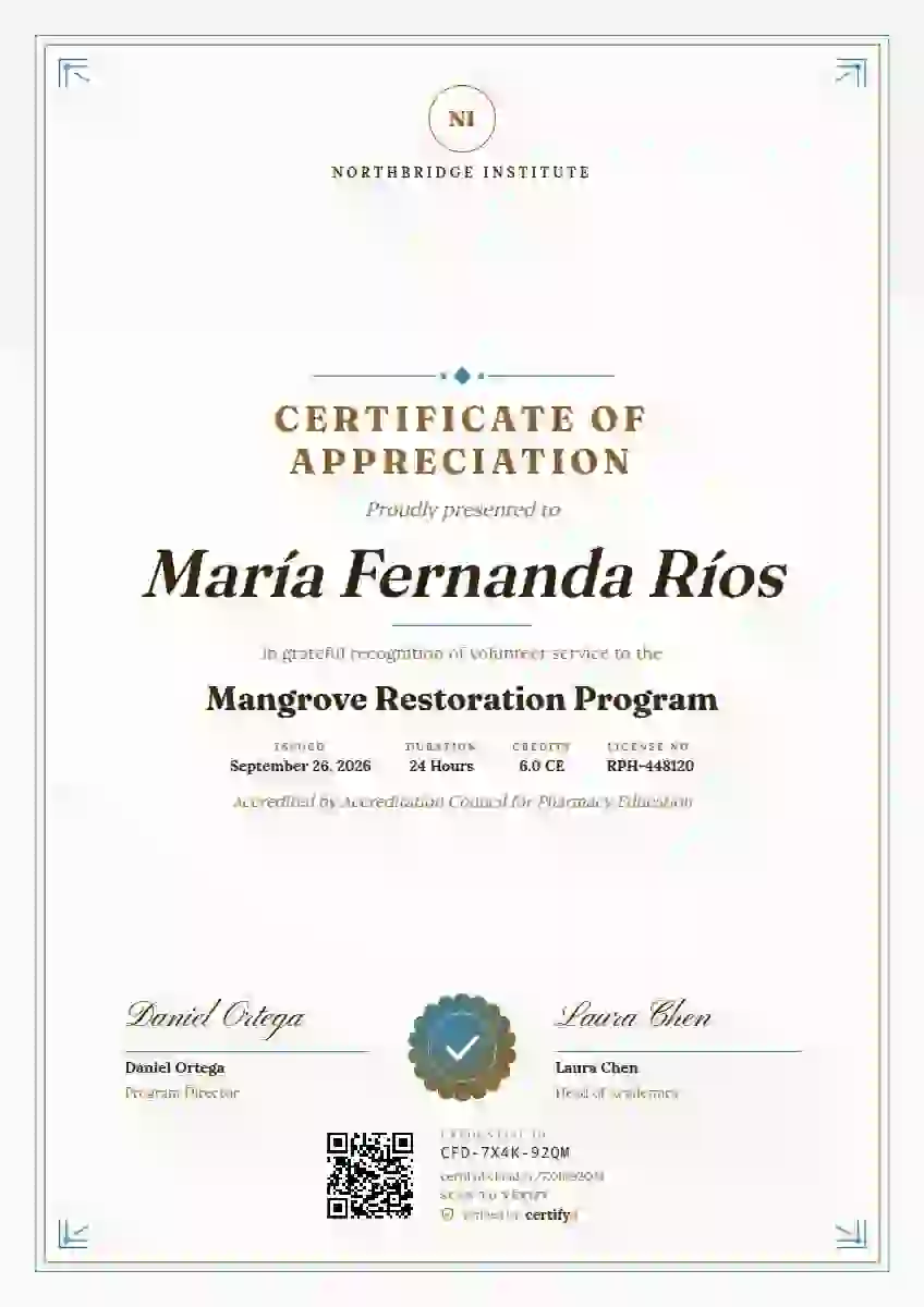 Plantilla de certificado Portrait Classic Amber Thin Frame de reconocimiento a voluntarios