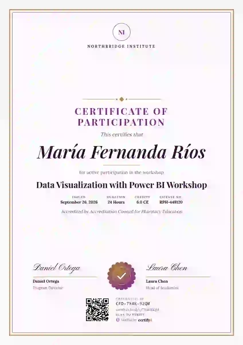 Portrait Classic Plum No Flourish webinar and workshop certificate template
