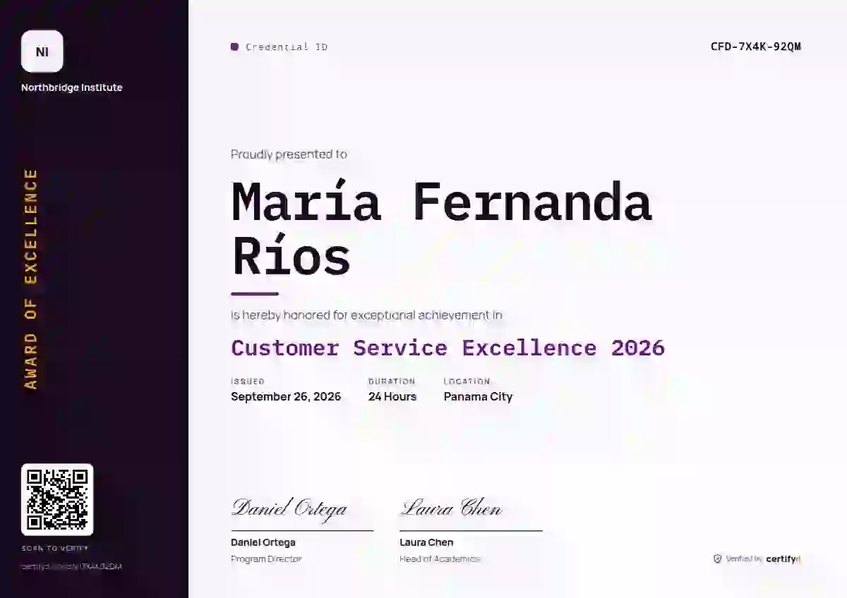 Vertical Sidebar Orchid No Stripe awards and achievement certificate template