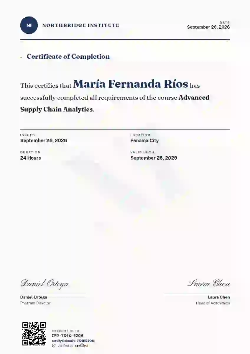 Constancia Letter Sapphire Plain Footer course completion certificate template