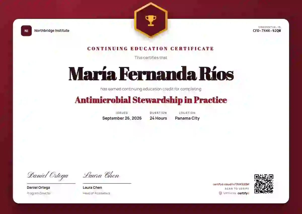 Icon Badge Crimson No Halo continuing education certificate template