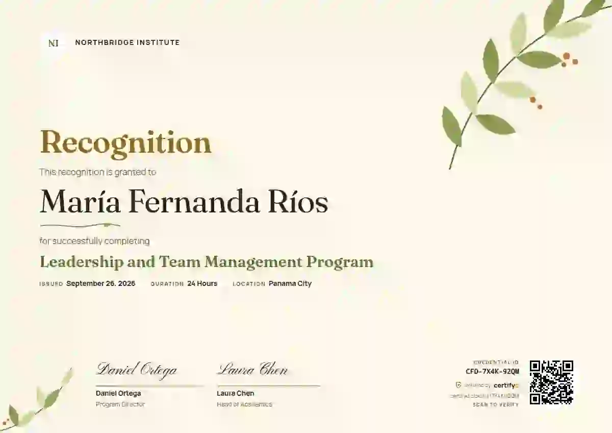 Botanical Golden latin america certificate template