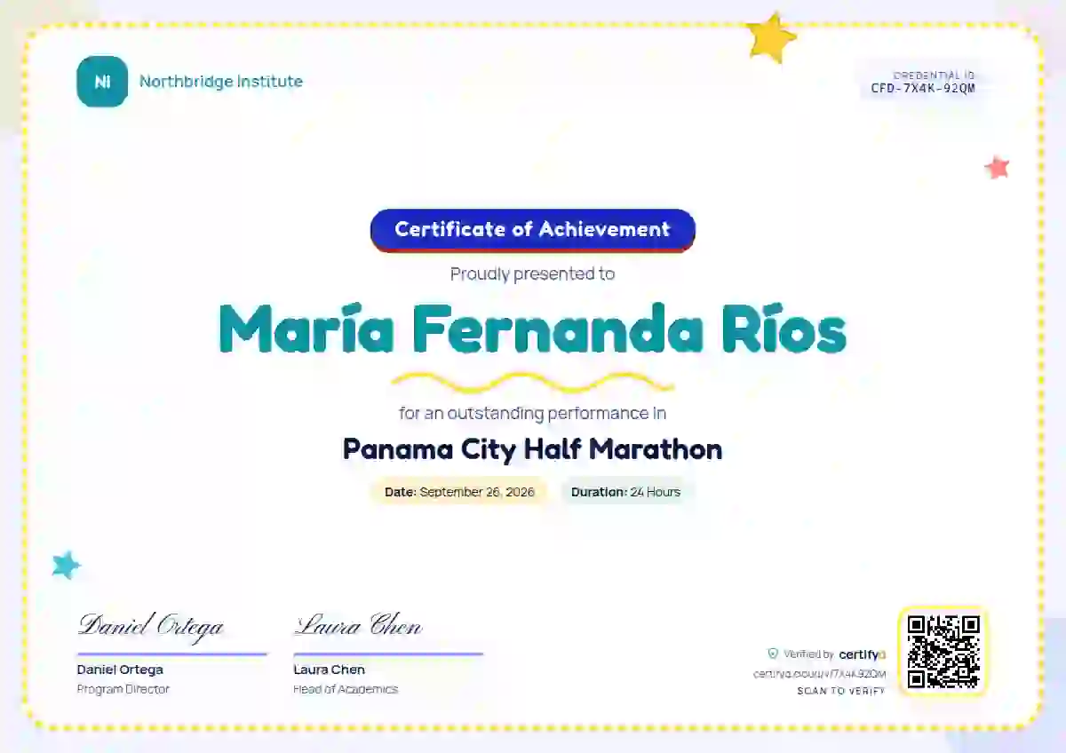 Plantilla de certificado Playful Ultramarine No Confetti de deportes