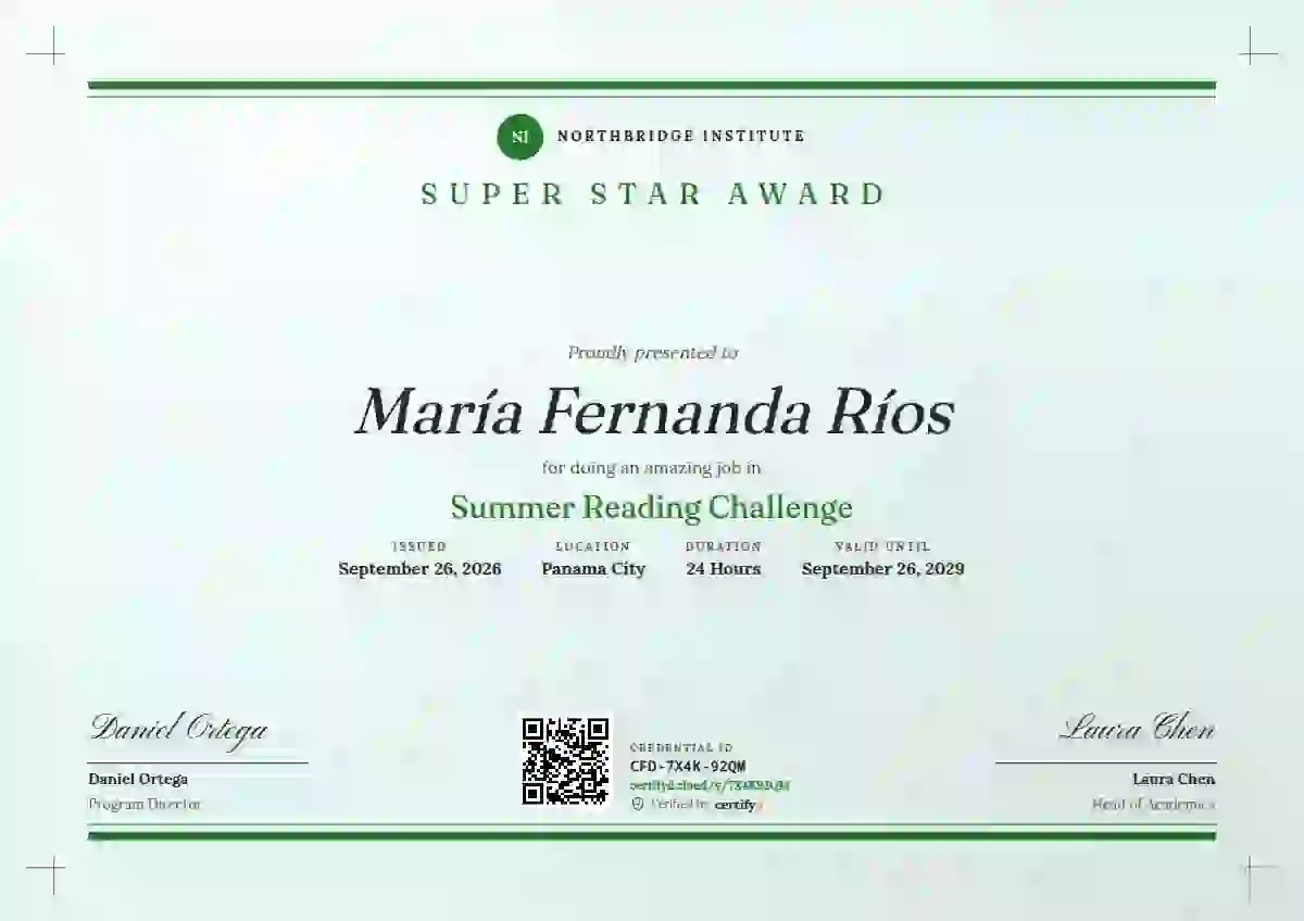 Plantilla de certificado Letterpress Meadow Heavy Rule de escuela y niños