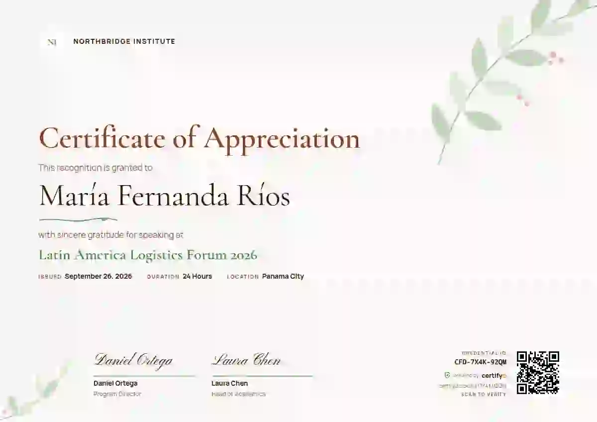 Plantilla de certificado Botanical Clay Faint Leaves de ponente de conferencia
