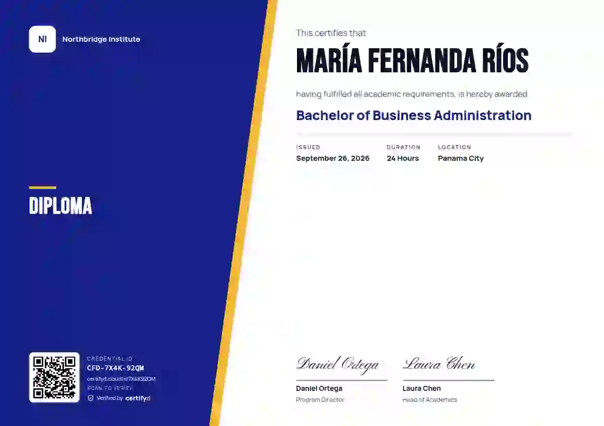 Split Panel Ultramarine No Ghost academic diploma certificate template