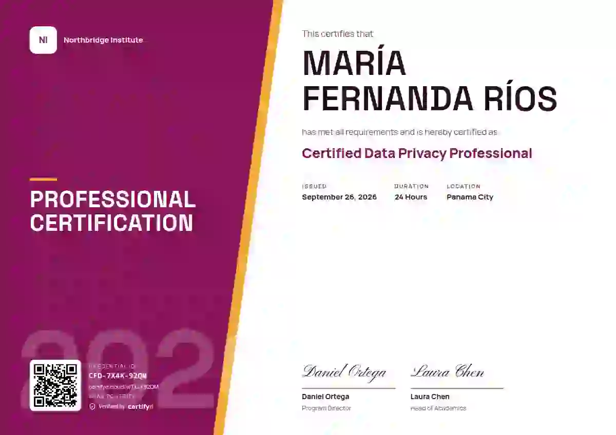 Split Panel Raspberry Bold Ghost professional certification certificate template