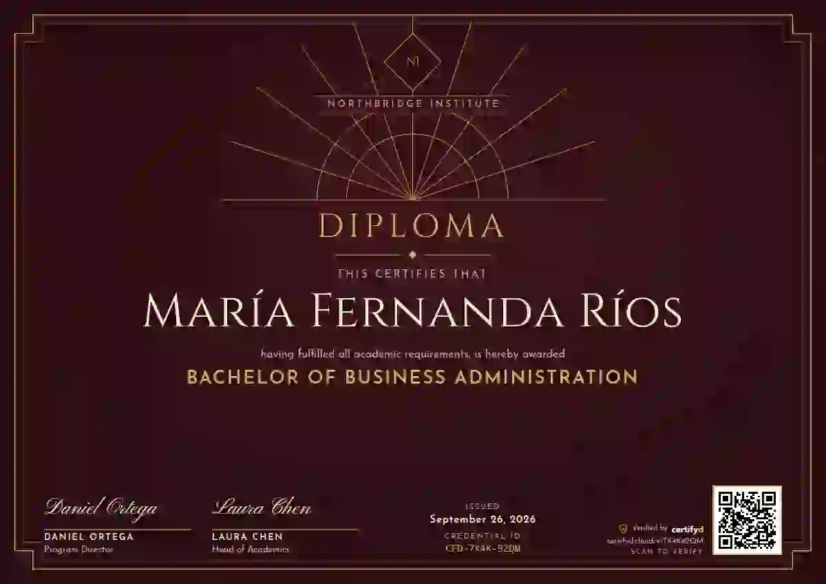 Plantilla de certificado Art Deco Ruby Bold Fan de diploma académico