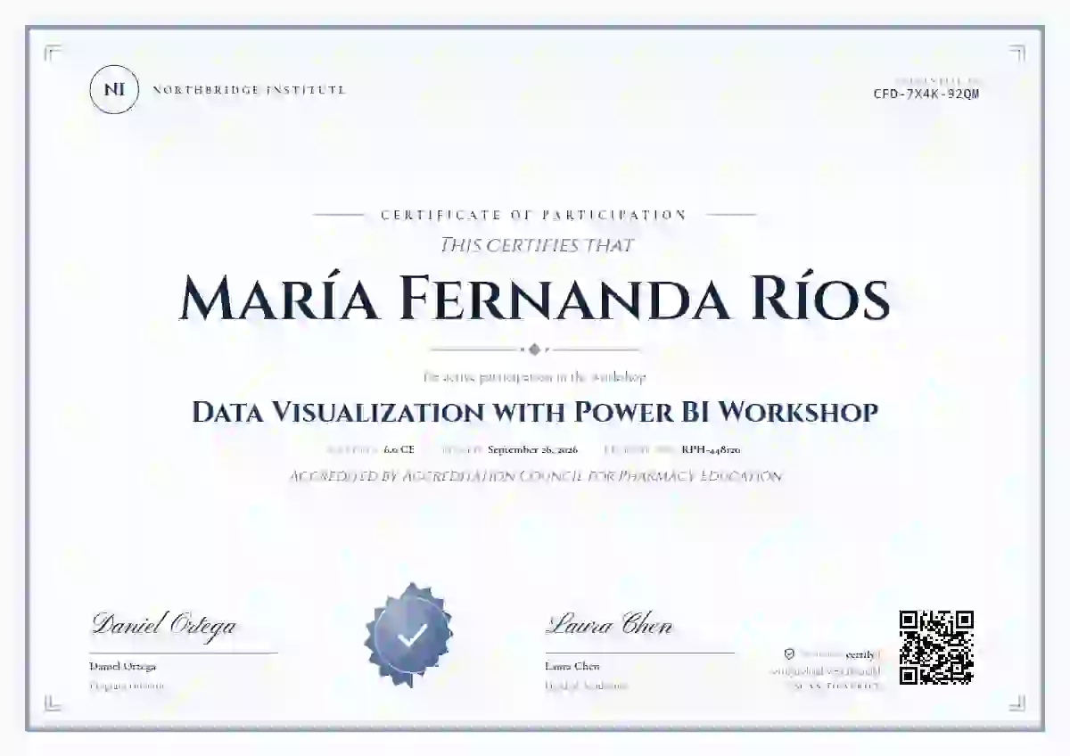 Plantilla de certificado Classic Seal Navy Heavy de webinar y taller