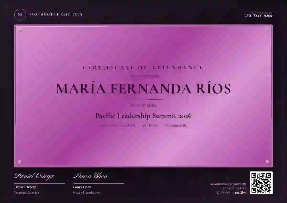Award Plaque Fuchsia Cormorant Lora event attendance certificate template