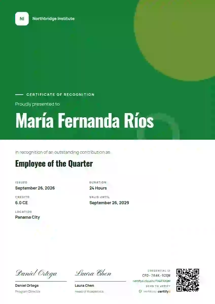 Portrait Modern Forest Faint Shape employee recognition certificate template