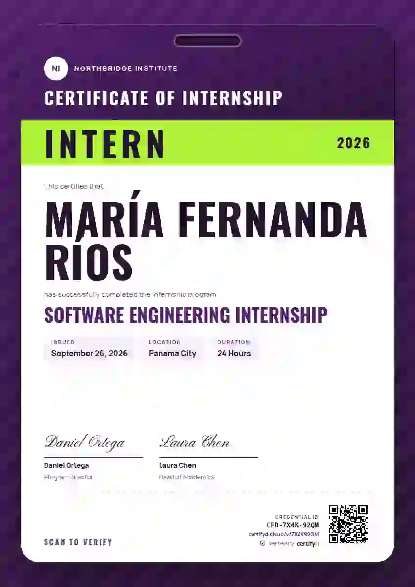 Speaker Pass Orchid Narrow Margin internship certificate template